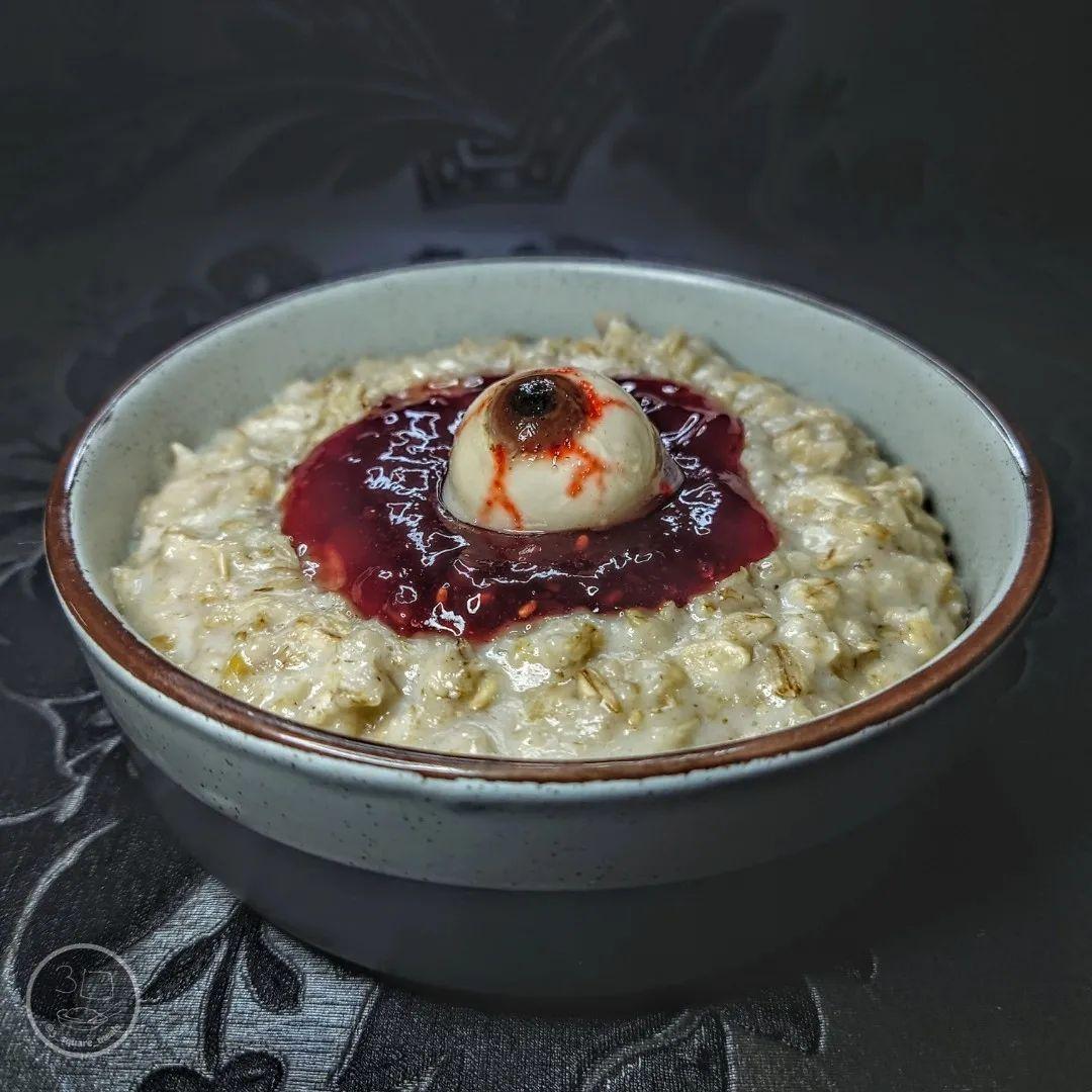 Raspberry White Chocolate Eyeball Porridge
