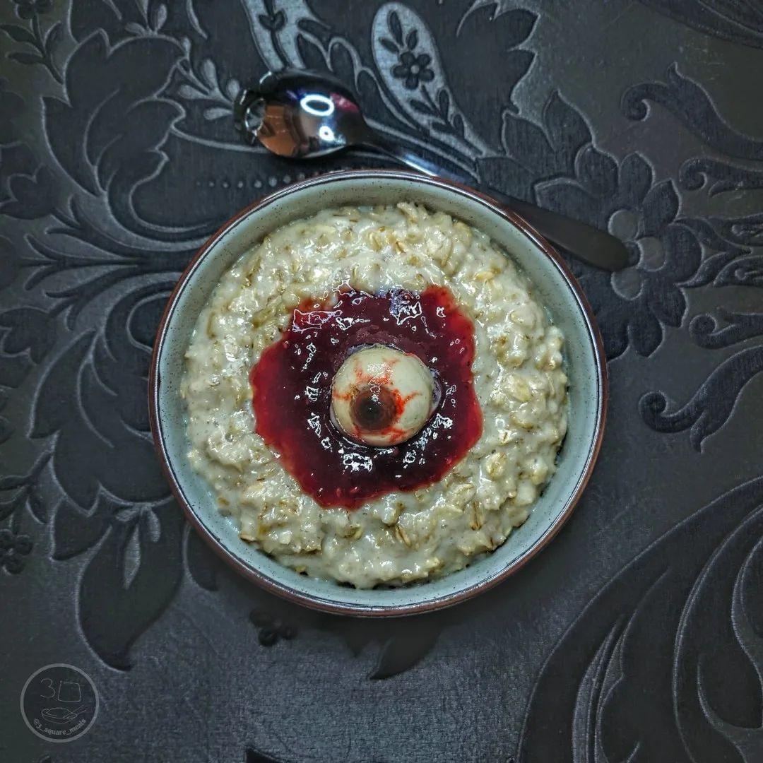 Raspberry White Chocolate Eyeball Porridge