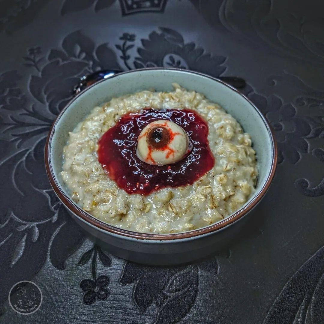 Raspberry White Chocolate Eyeball Porridge