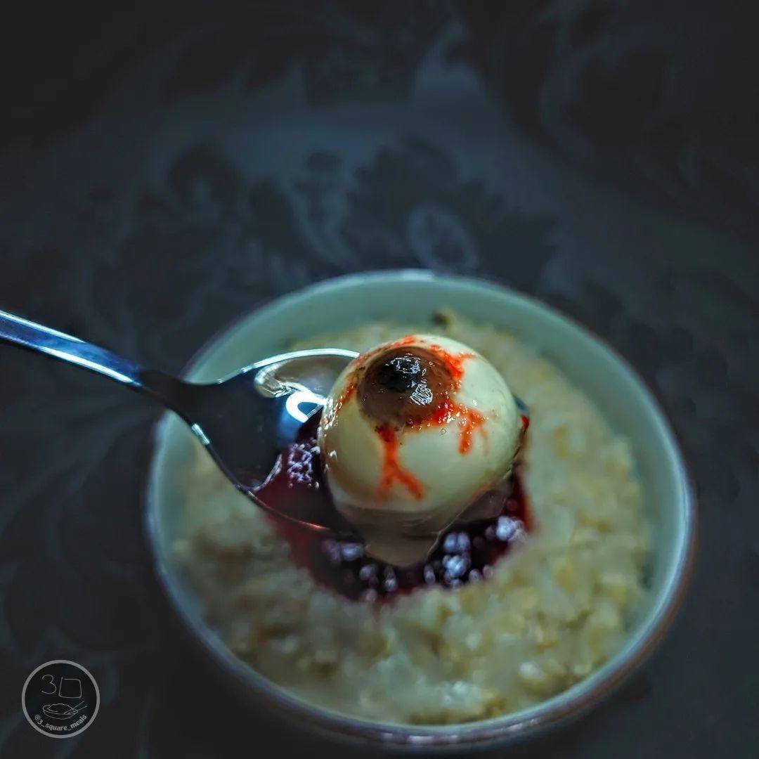 Raspberry White Chocolate Eyeball Porridge