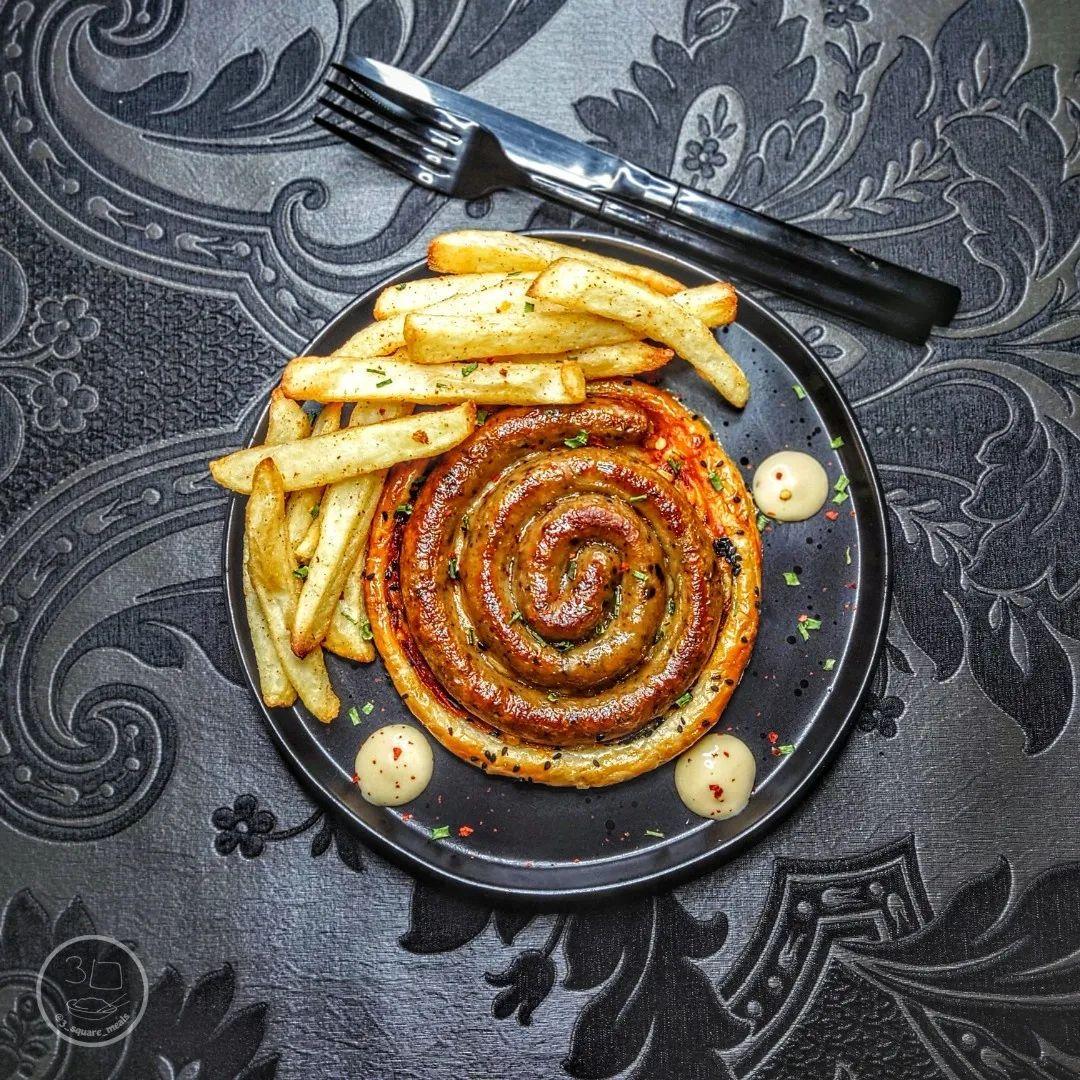 Cumberland Sausage Tart and Chips