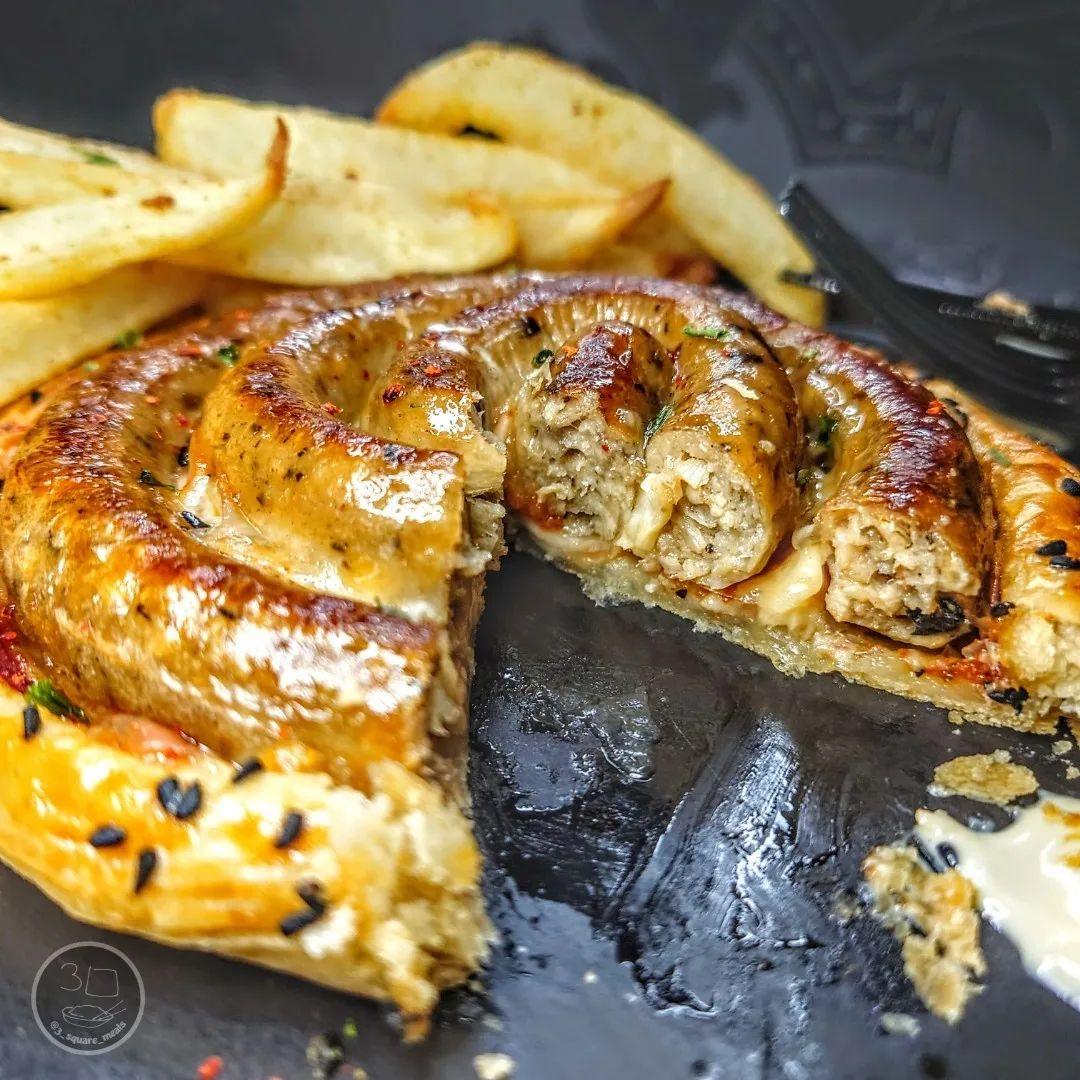 Cumberland Sausage Tart and Chips
