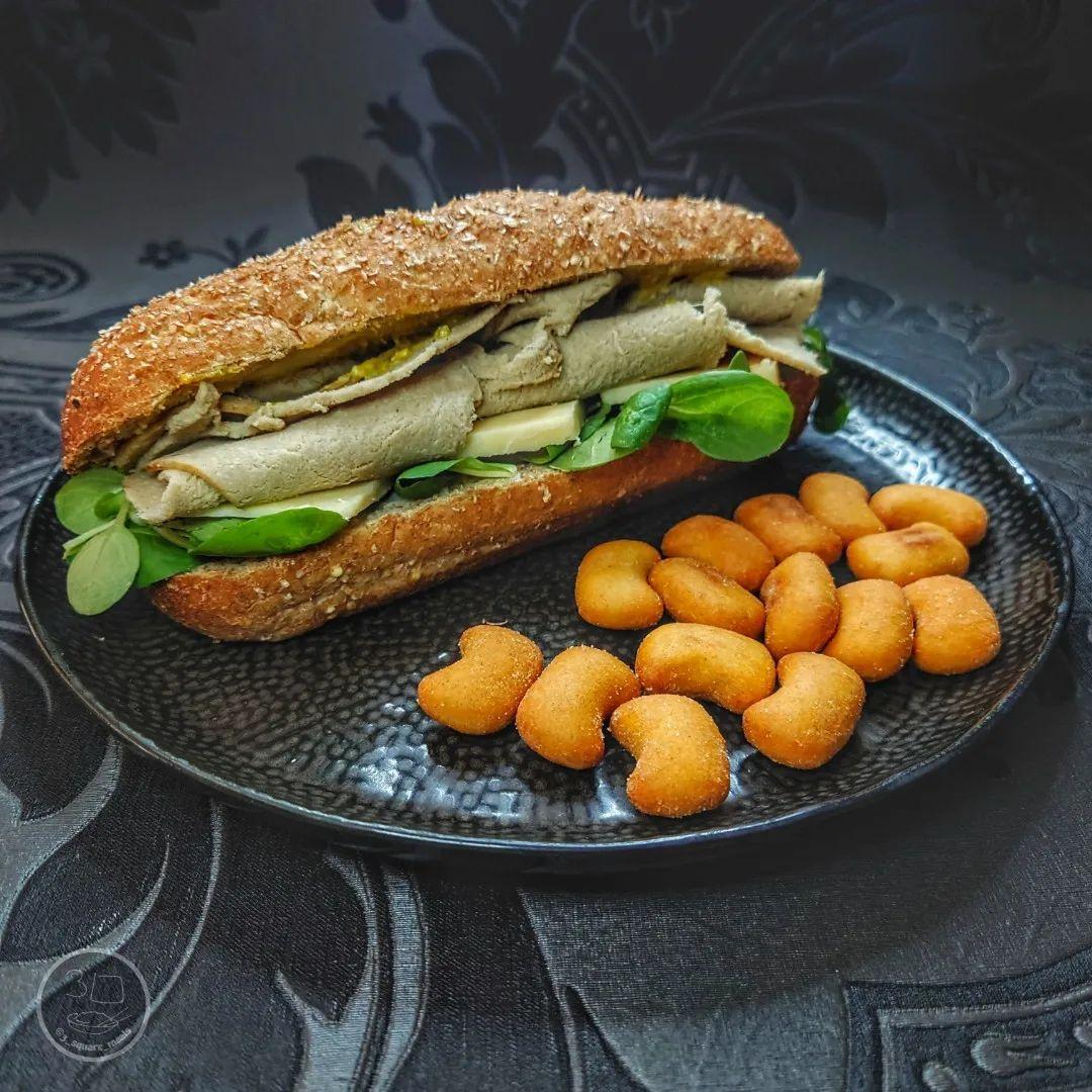 Vegetarian Sandwich with Cheese and Greens