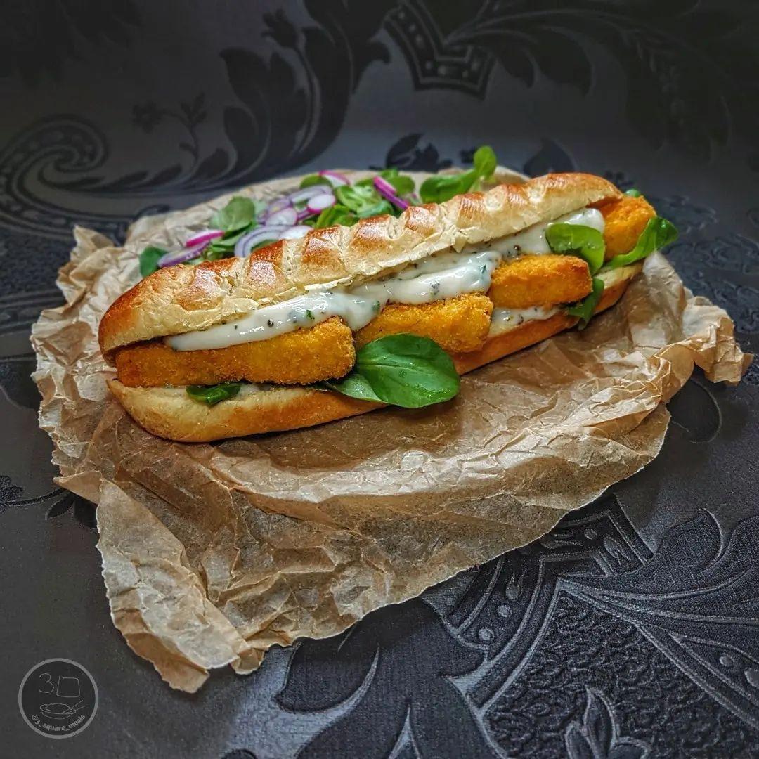 Plant-Based Fish Finger Baguette