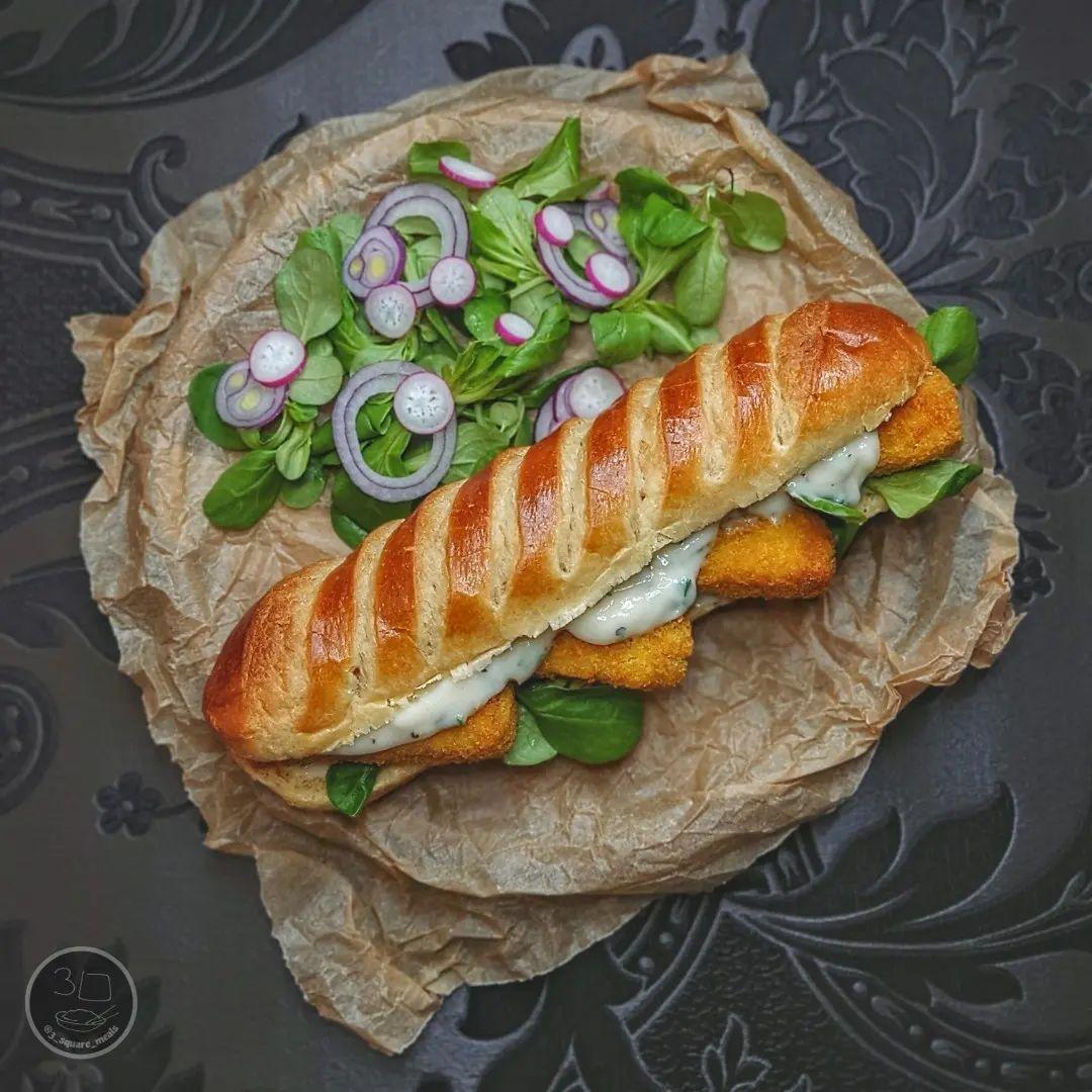 Plant-Based Fish Finger Baguette