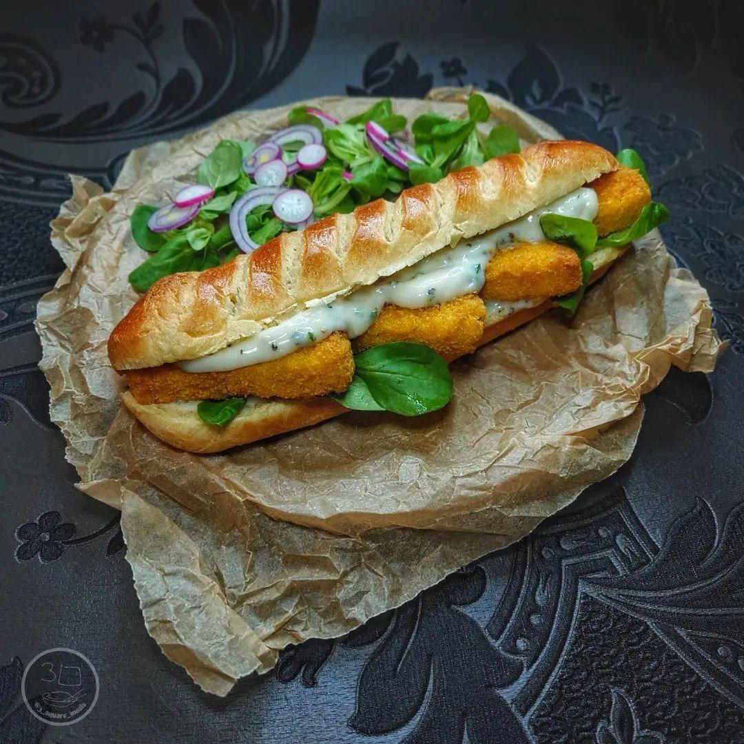 Plant-Based Fish Finger Baguette
