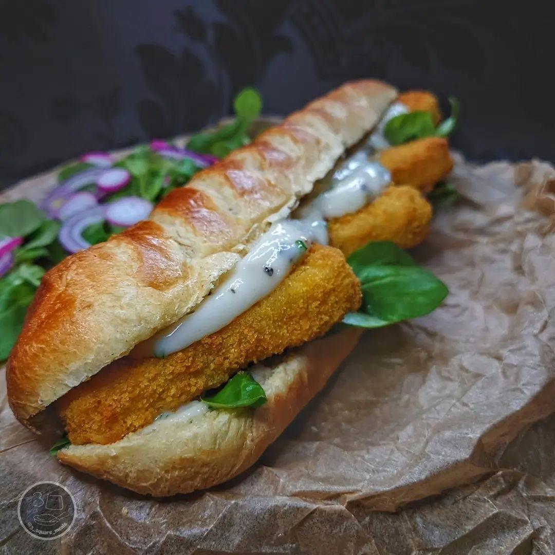 Plant-Based Fish Finger Baguette
