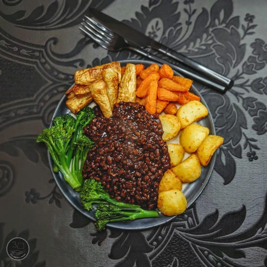 Vegetarian Mince with Roasted Vegetables