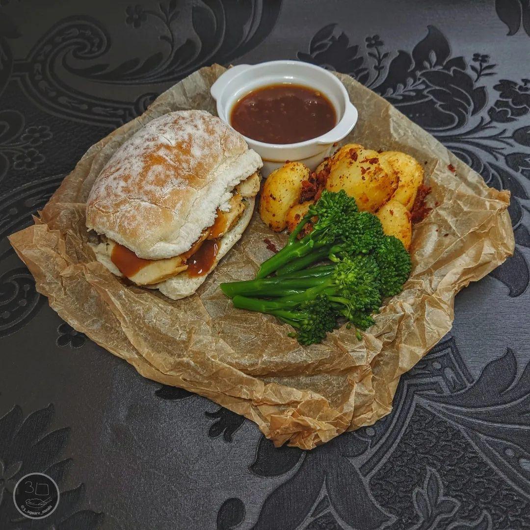 Vegetarian Chicken and Stuffing Sandwich