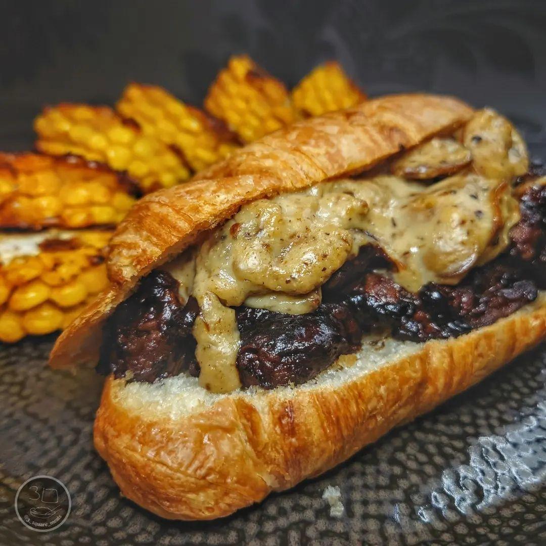 Vegetarian Wellington Croissant with Roasted Corn