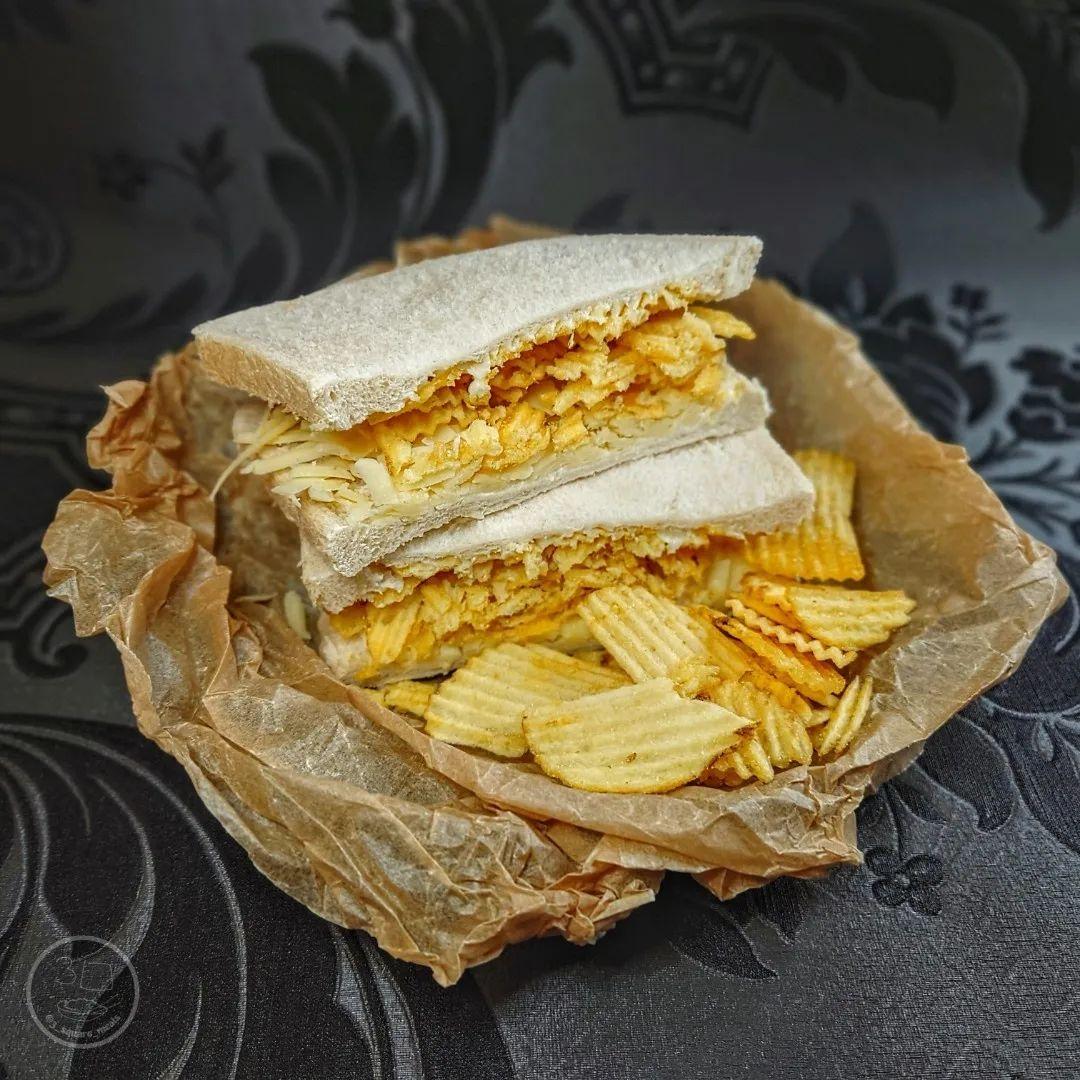 Cheese and Crisps Butty Sandwich