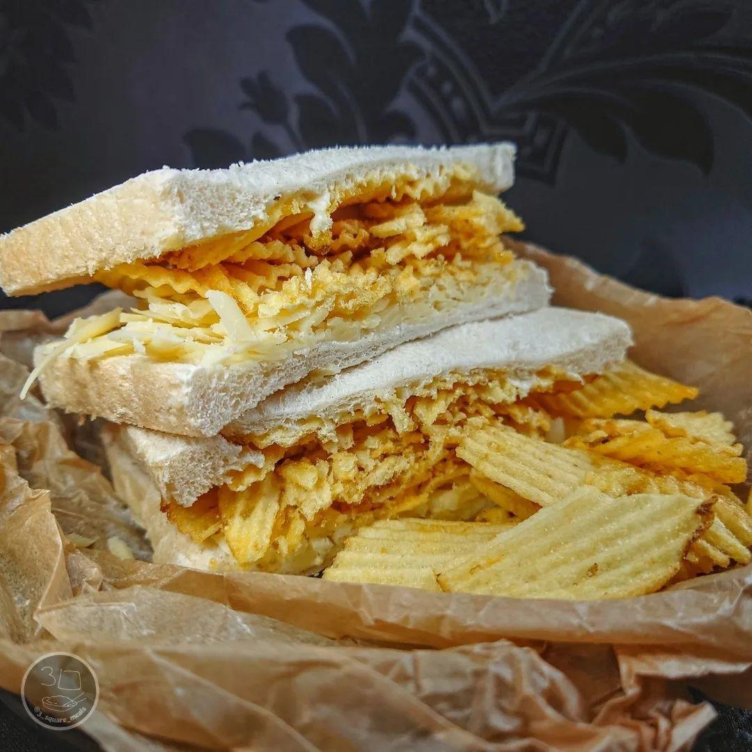 Cheese and Crisps Butty Sandwich