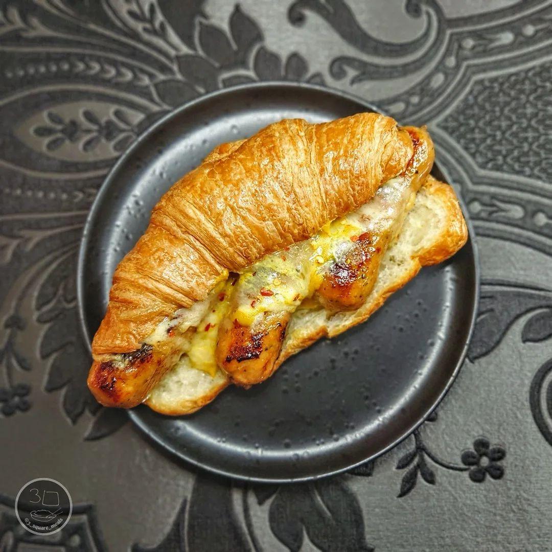 Caramelised Onion Sausage Stuffed Croissant