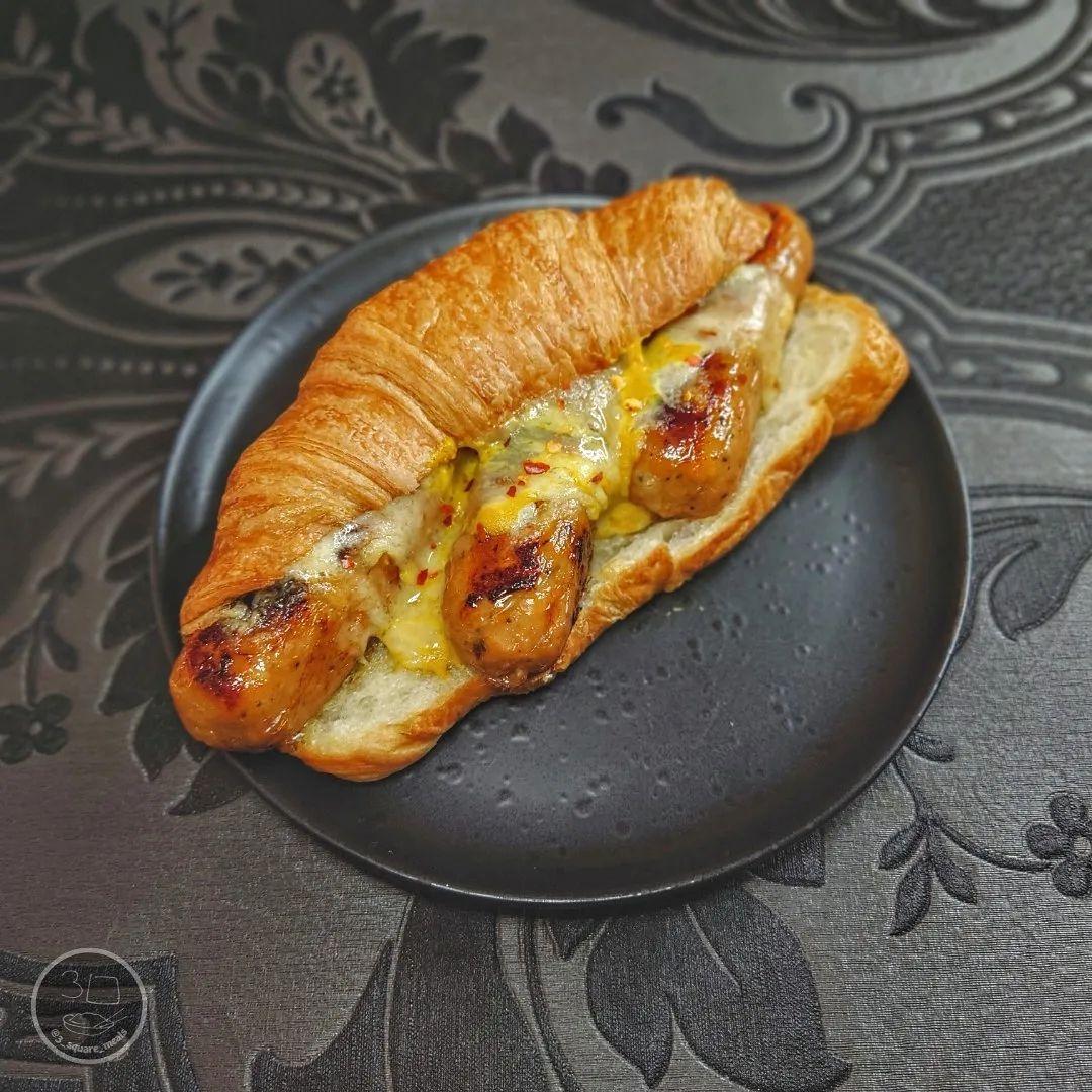 Caramelised Onion Sausage Stuffed Croissant