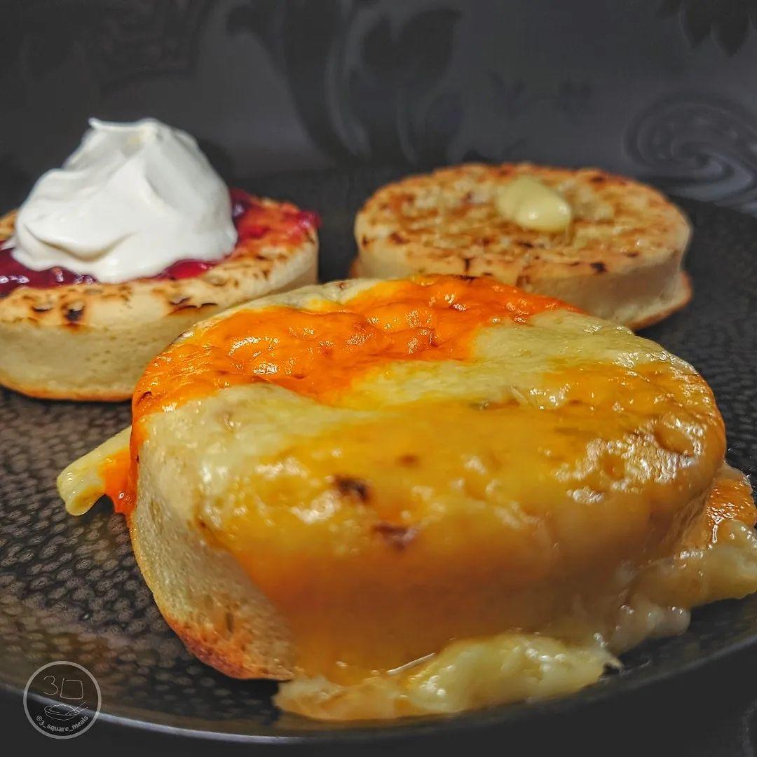 Trio of Crumpets with Savory and Sweet Toppings