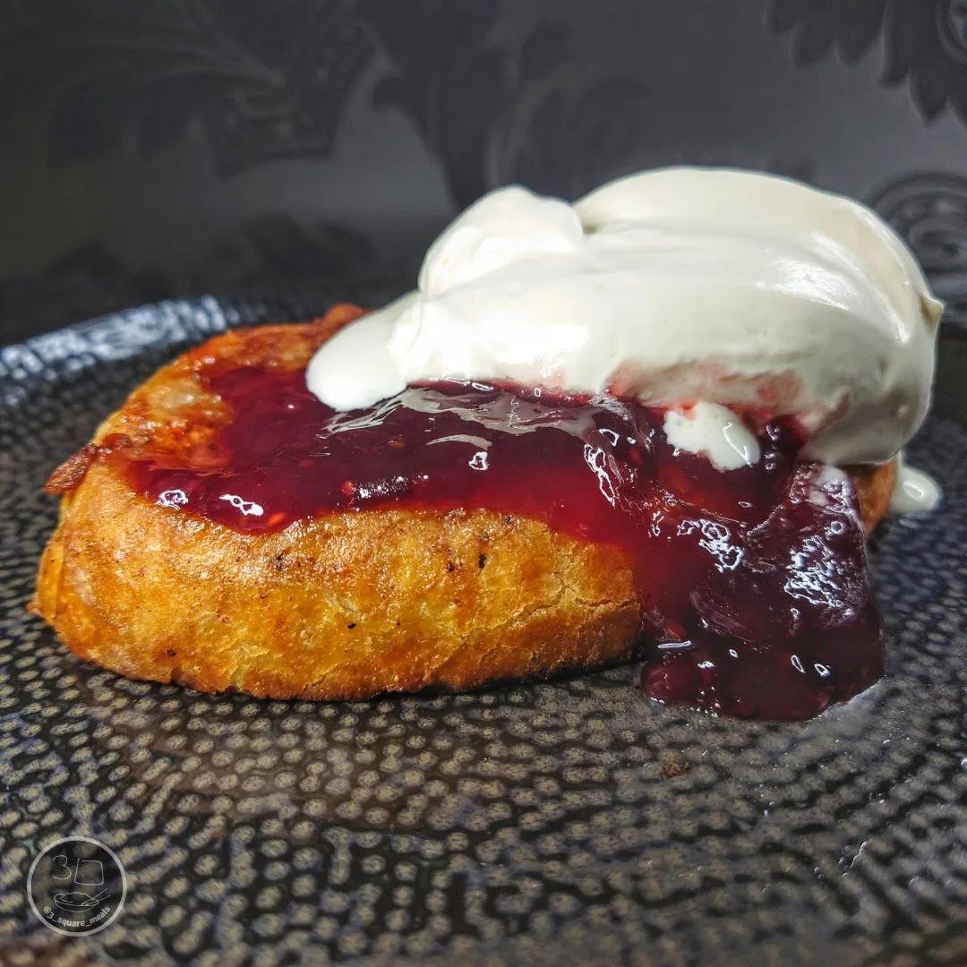 French Toast with Jam and Cream