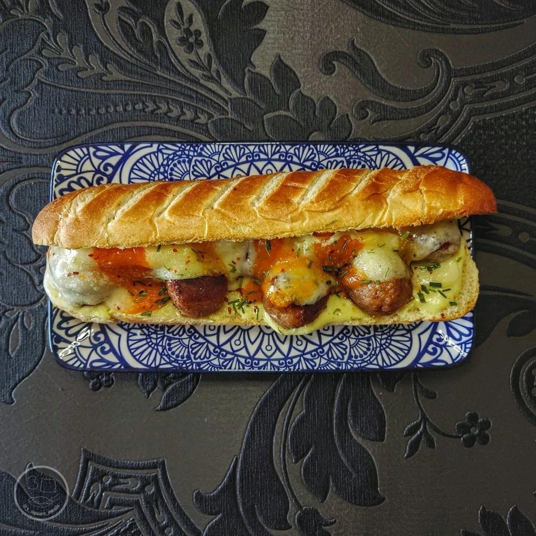Meatball Baguette with Mustard Mayo
