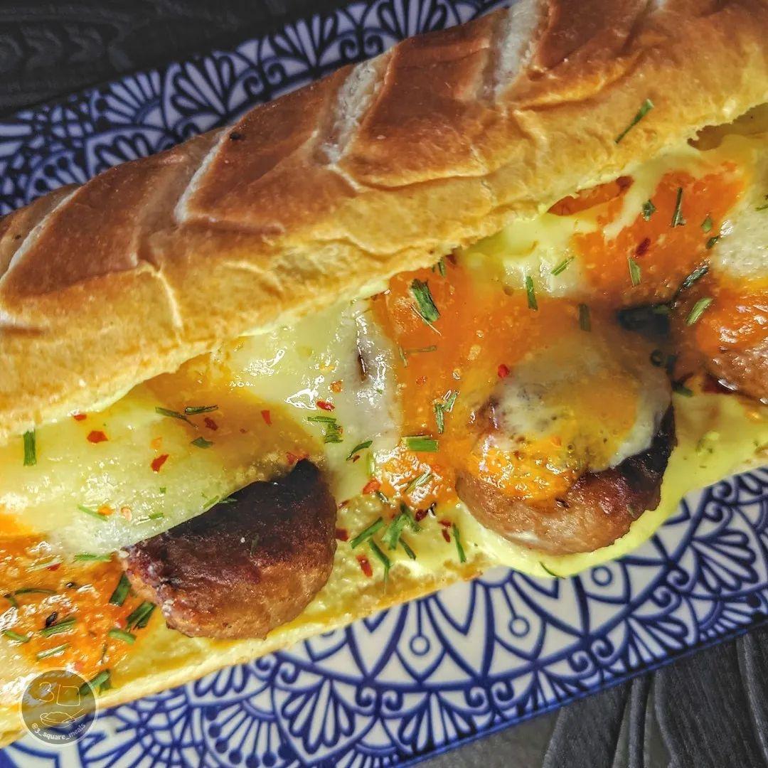 Meatball Baguette with Mustard Mayo