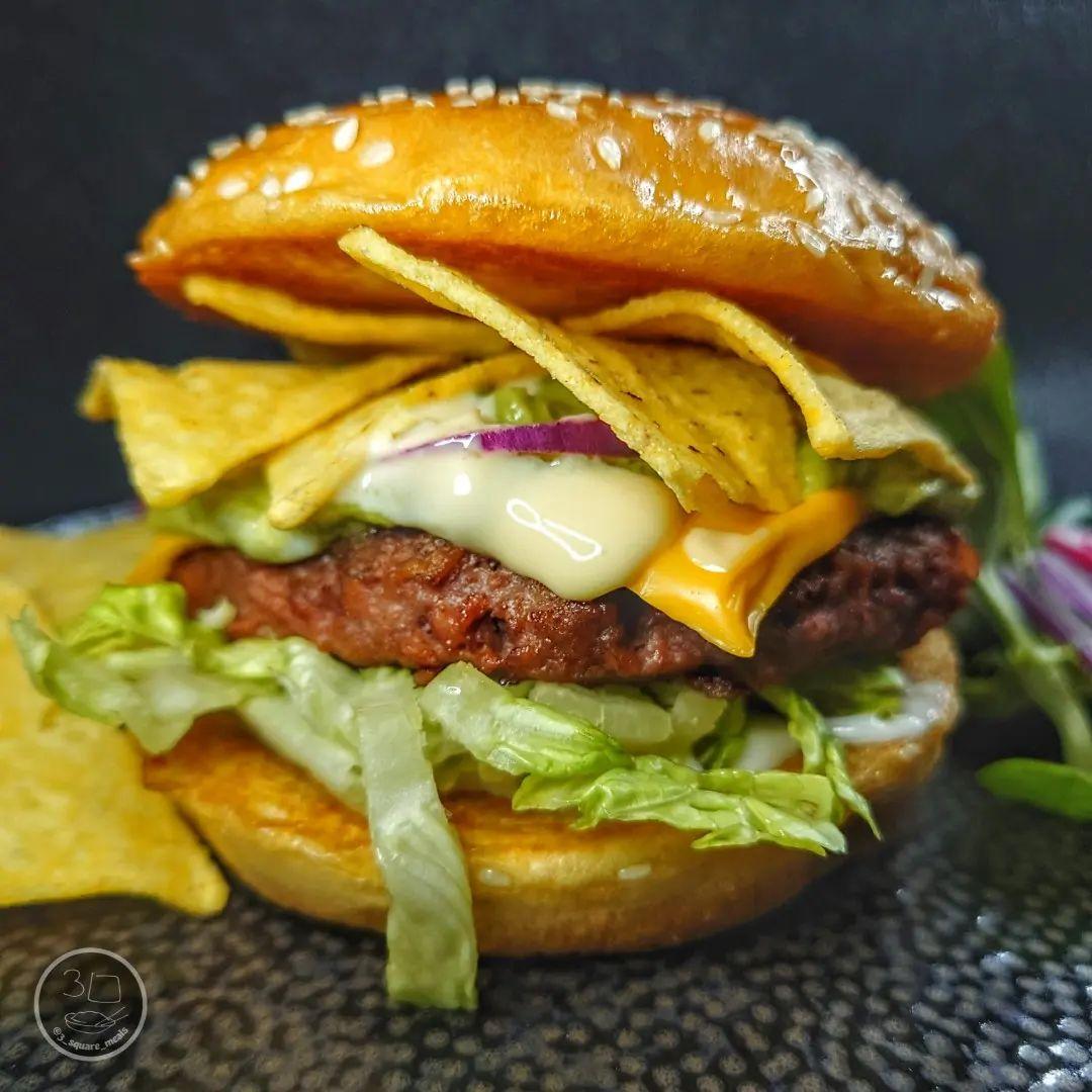Nacho Burger with Beyond Meat