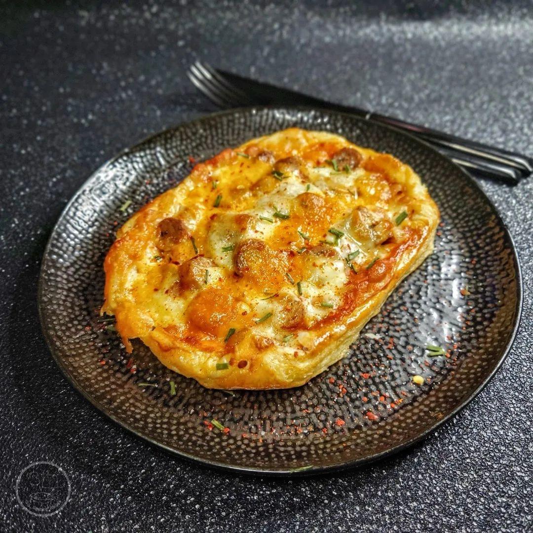 Open Sausage and Bean Melt