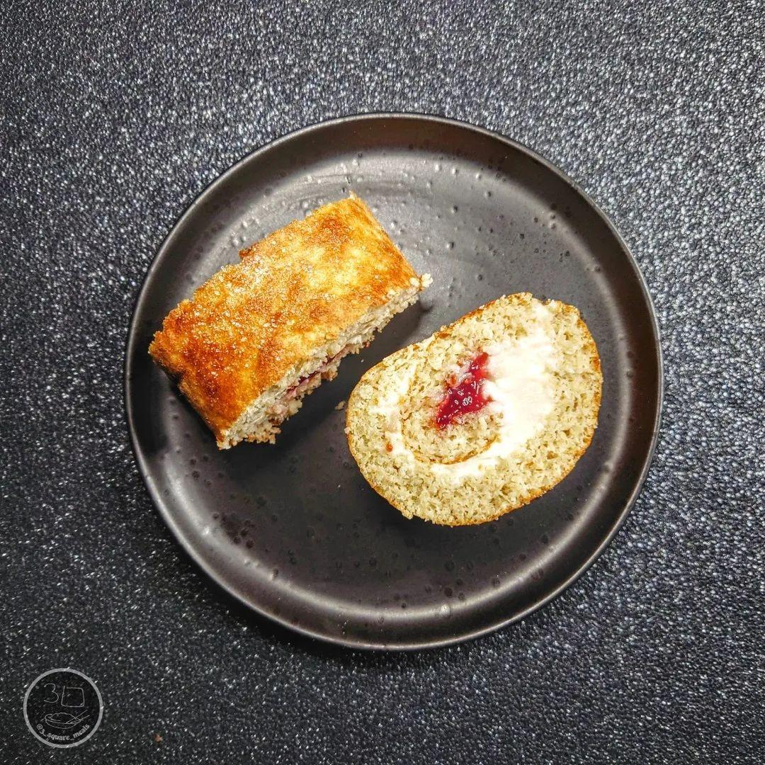 Vanilla Baked Oats Roll with White Chocolate Filling