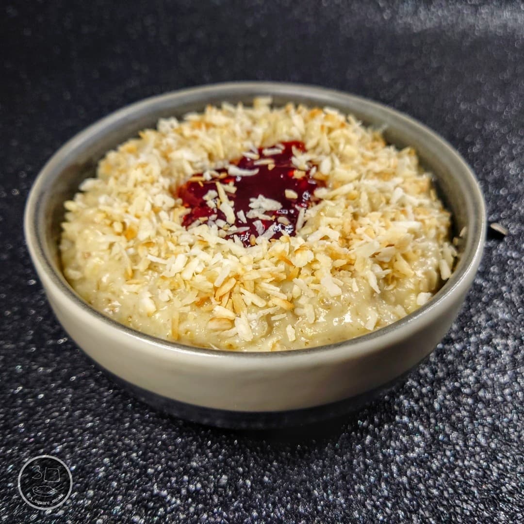 White Chocolate Coconut Jam Porridge