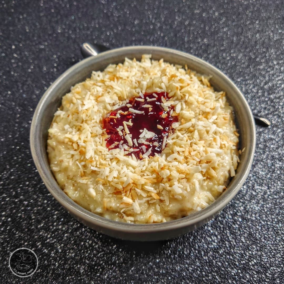 White Chocolate Coconut Jam Porridge