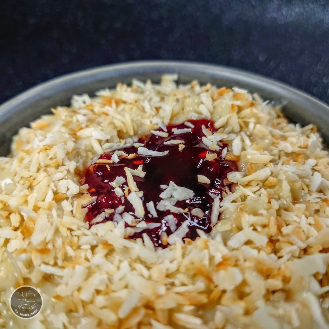 White Chocolate Coconut Jam Porridge
