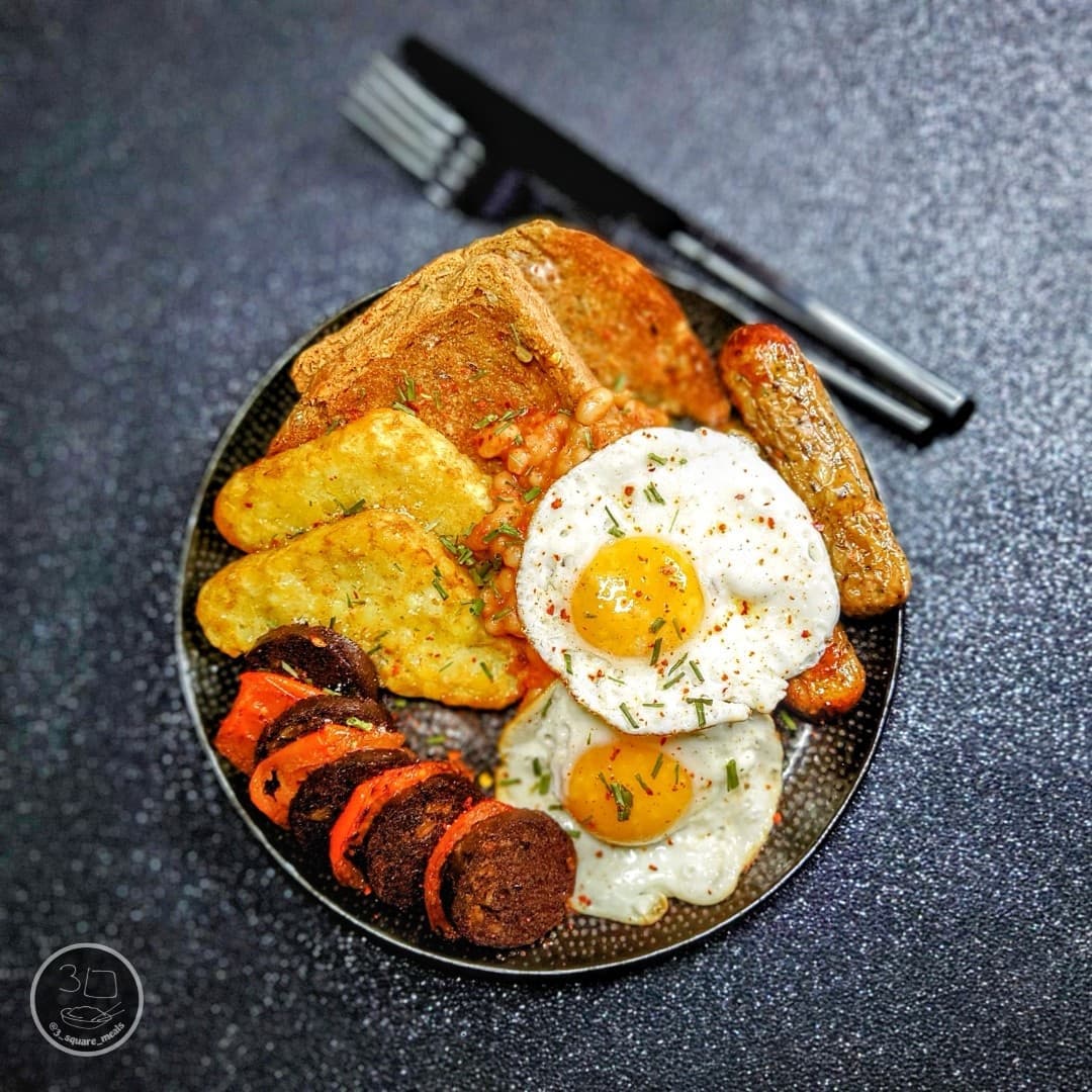 Vegetarian Fried Breakfast Plate