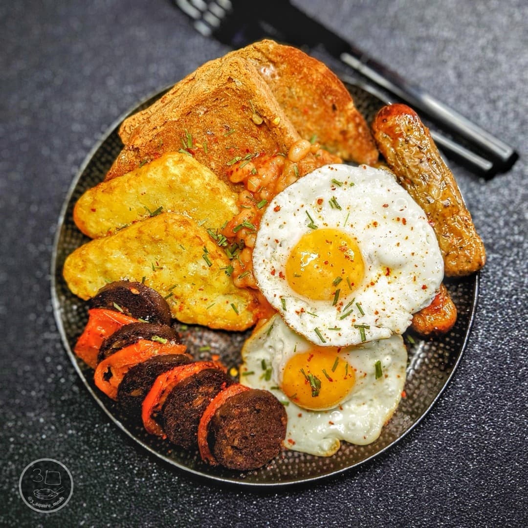 Vegetarian Fried Breakfast Plate