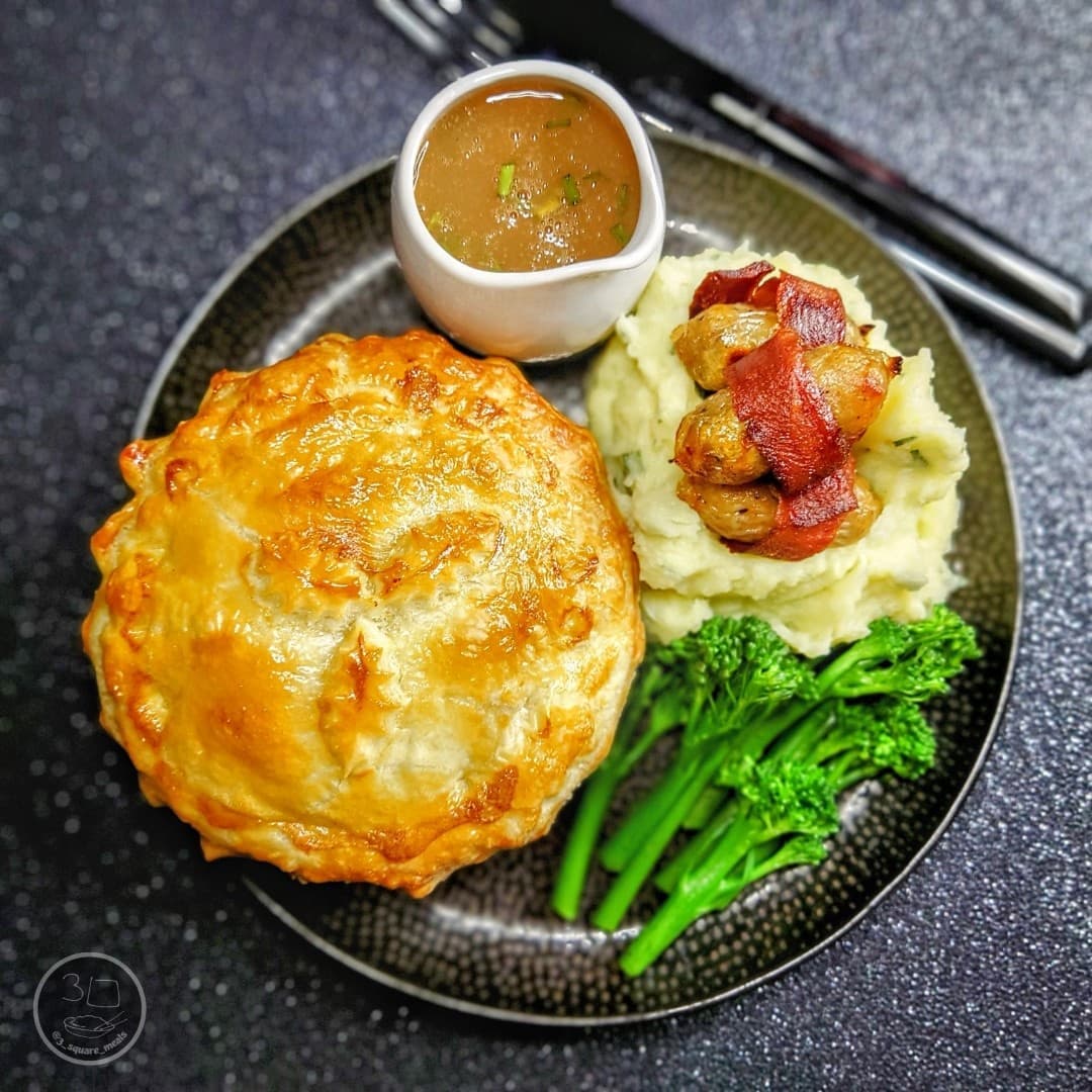 Festive Vegetarian Pie with Mash