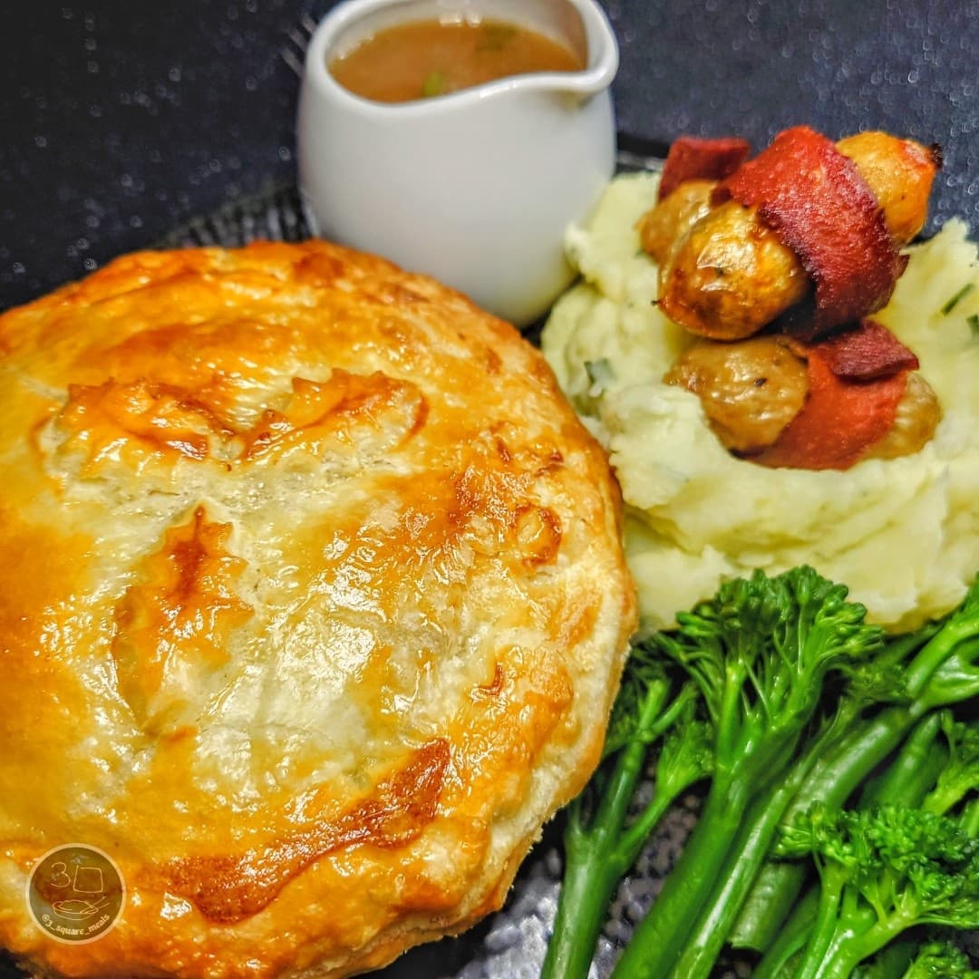 Festive Vegetarian Pie with Mash
