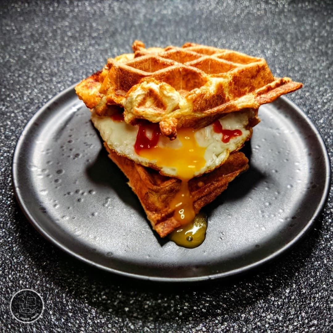 French Toast Waffle Egg Sandwich