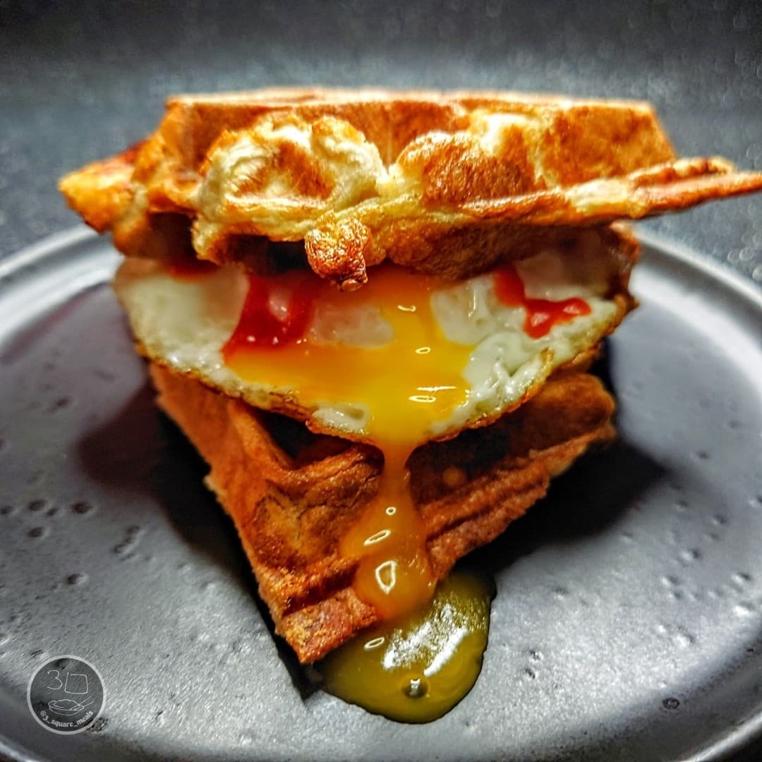 French Toast Waffle Egg Sandwich