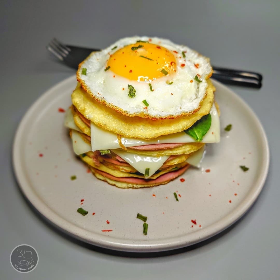 Layered Omelette Breakfast Stack