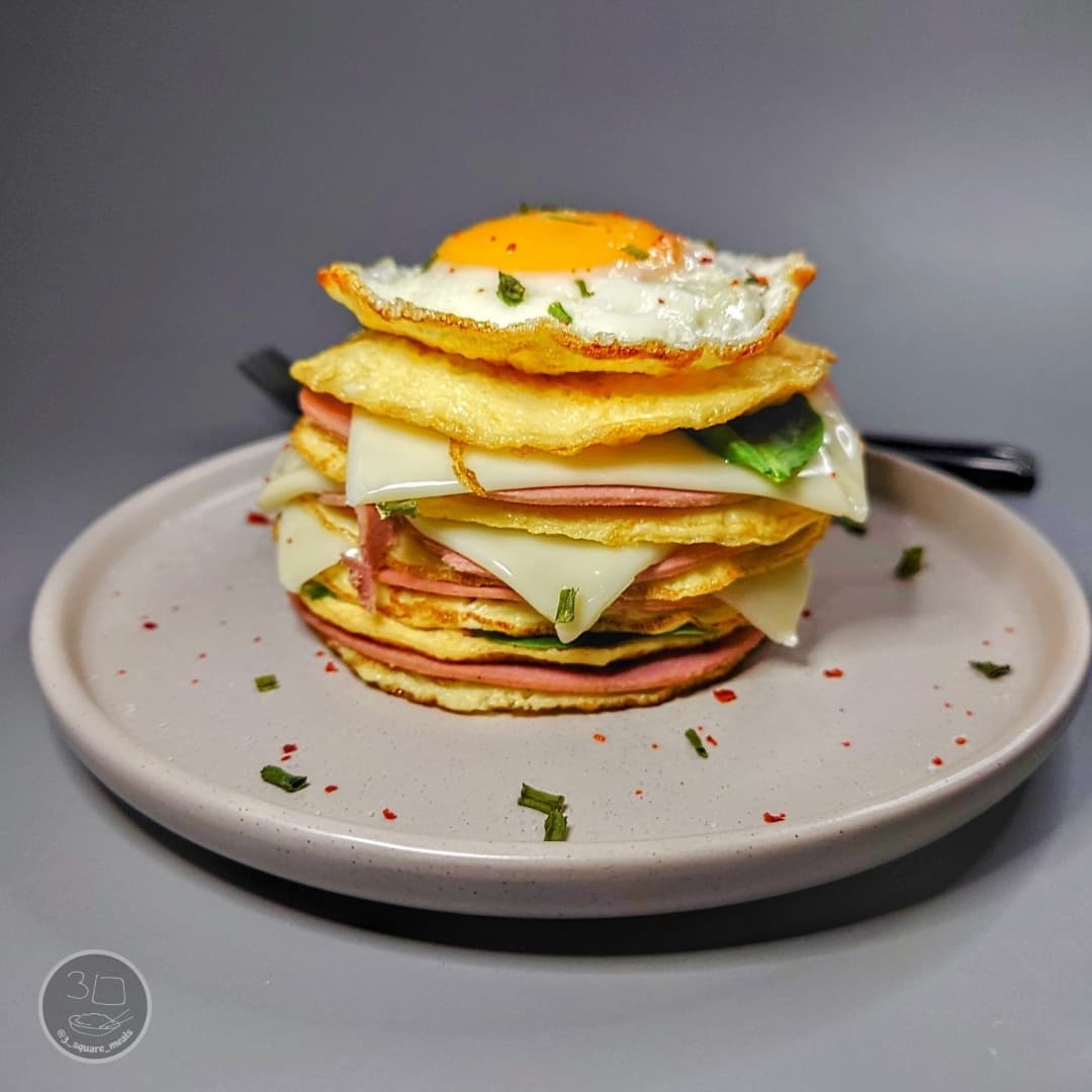 Layered Omelette Breakfast Stack