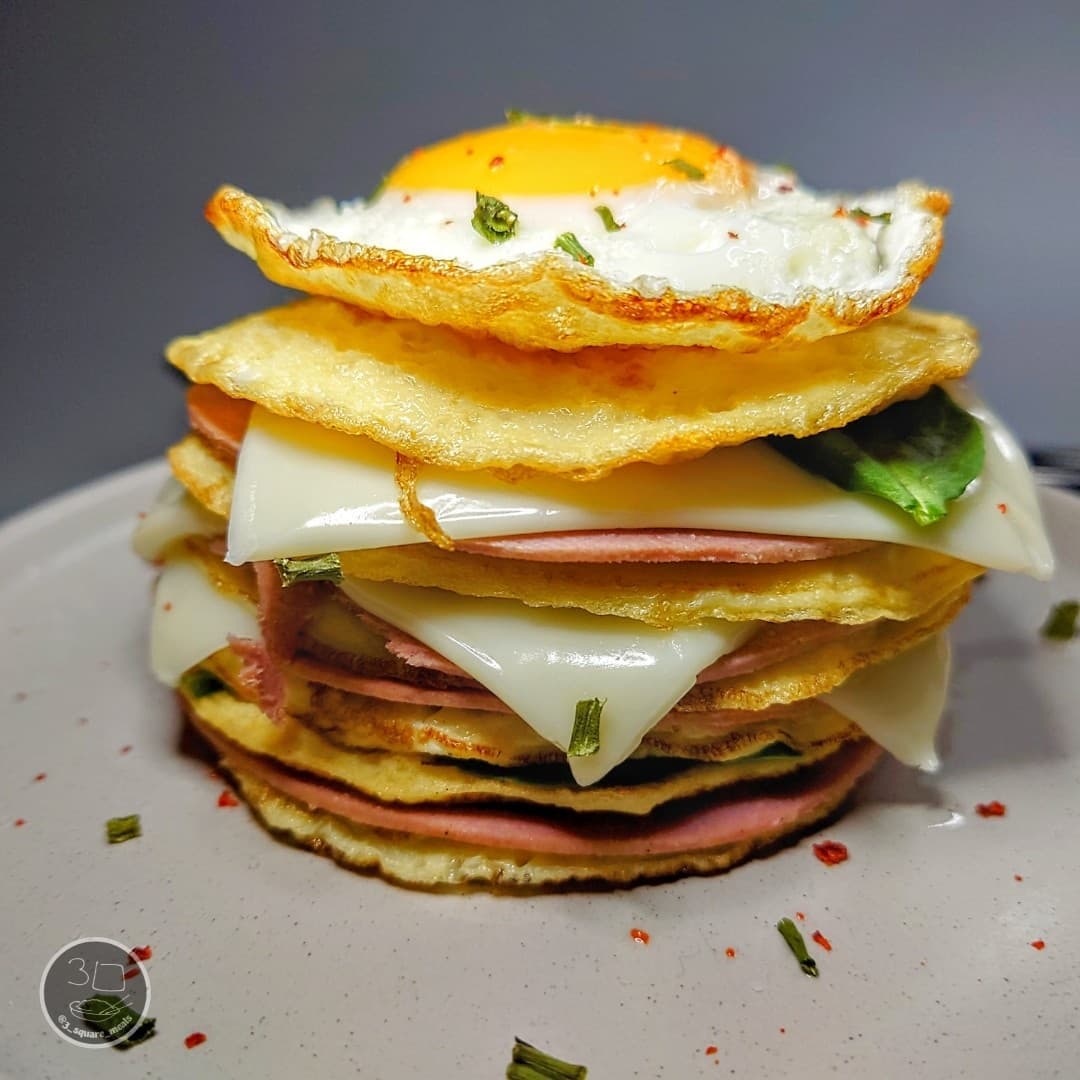 Layered Omelette Breakfast Stack