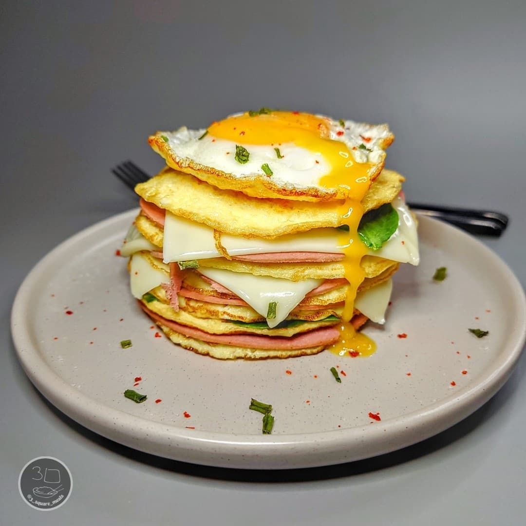 Layered Omelette Breakfast Stack