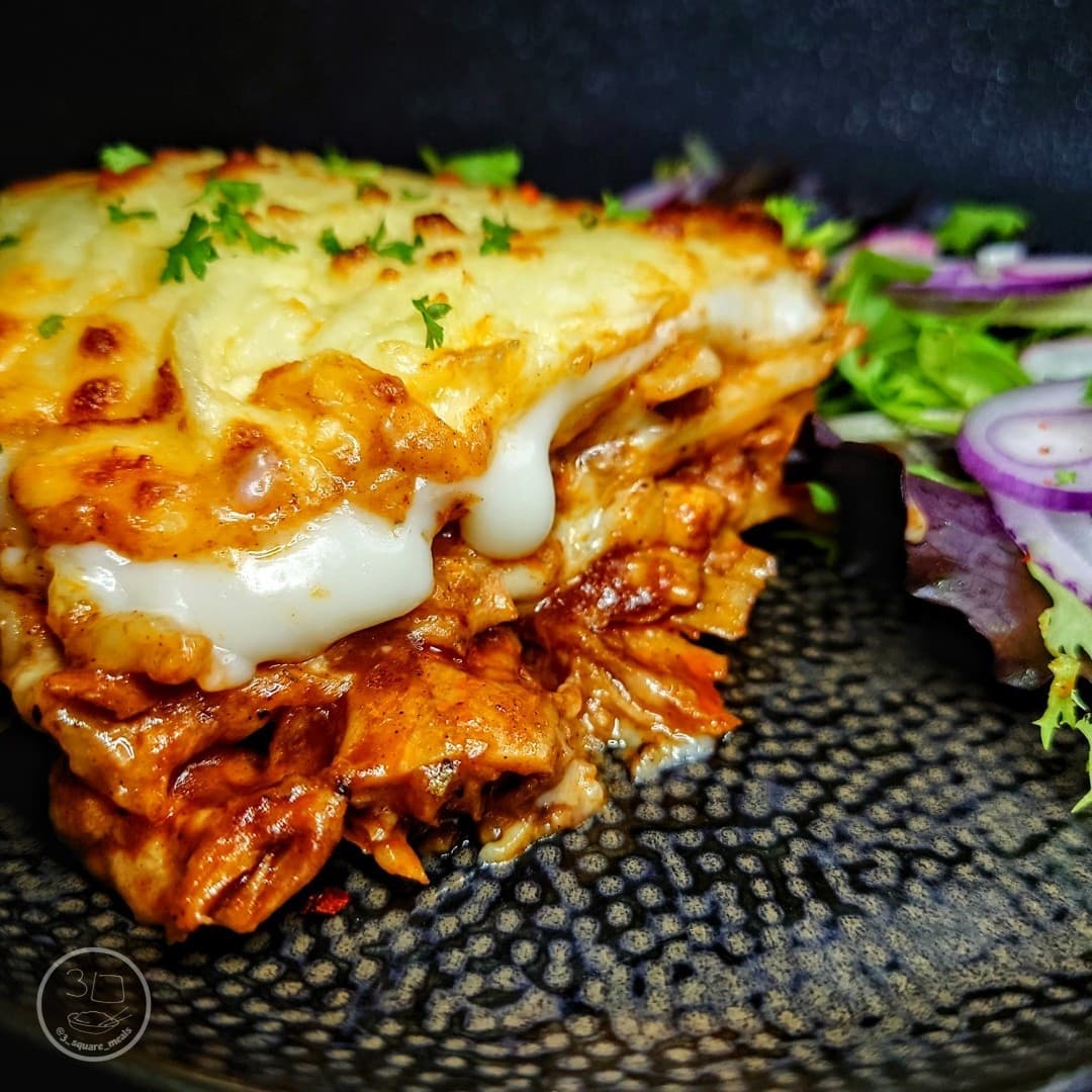Jerk Chicken Vegetarian Lasagne
