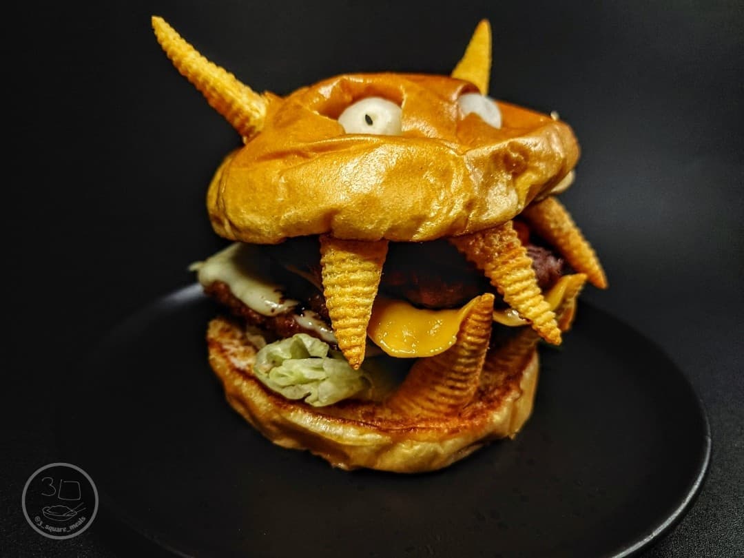 Vegetarian Halloween Monster Burger