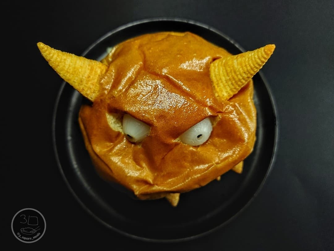 Vegetarian Halloween Monster Burger