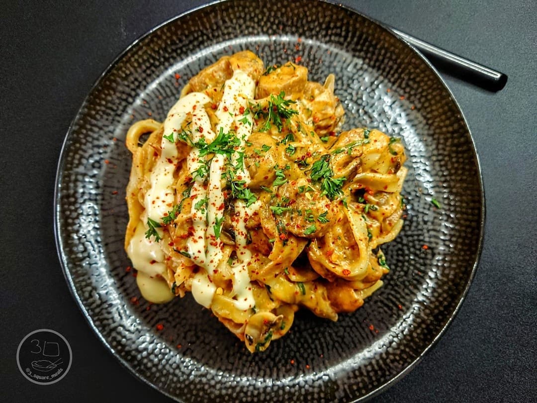 Spicy Plant-Based Sausage Tagliatelle