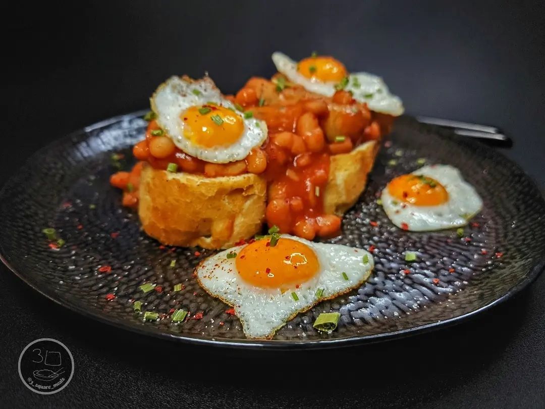 Sausage, Egg, and Beans on Toast