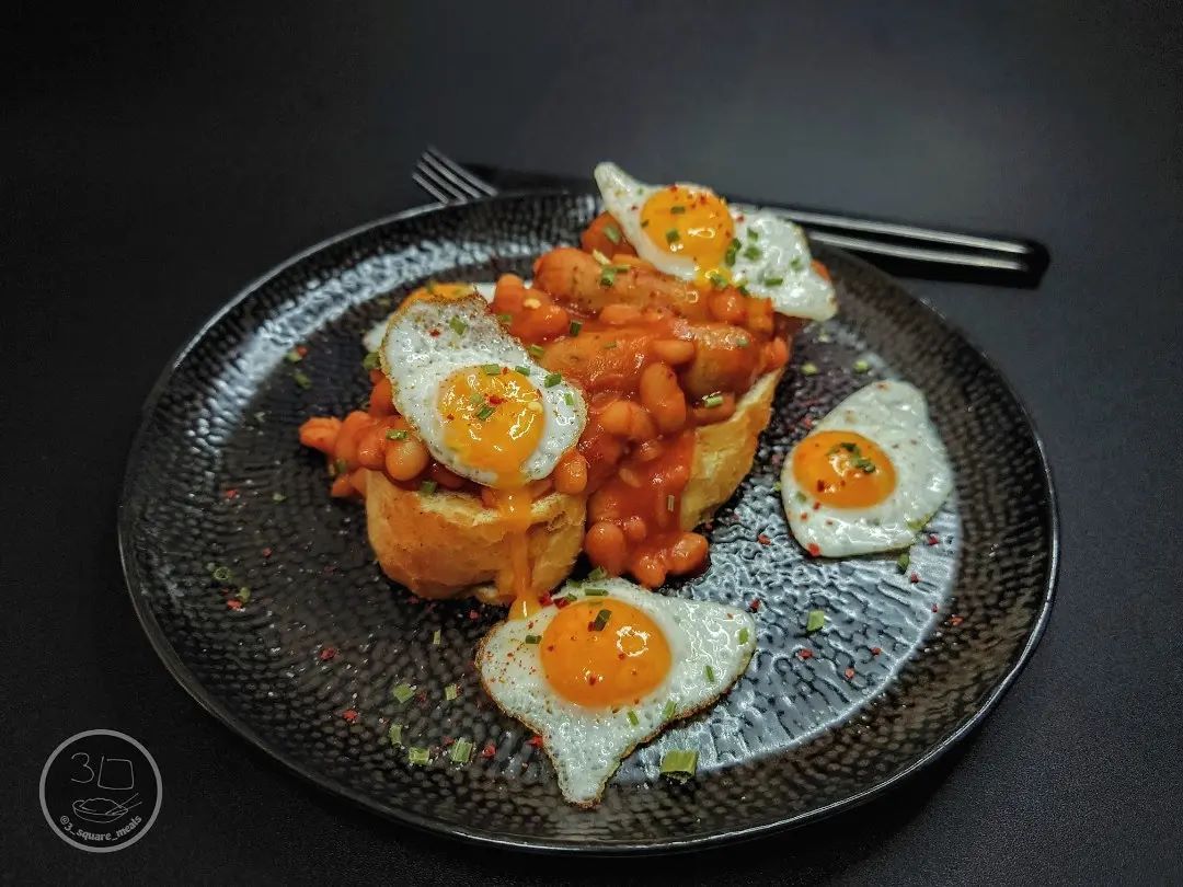 Sausage, Egg, and Beans on Toast