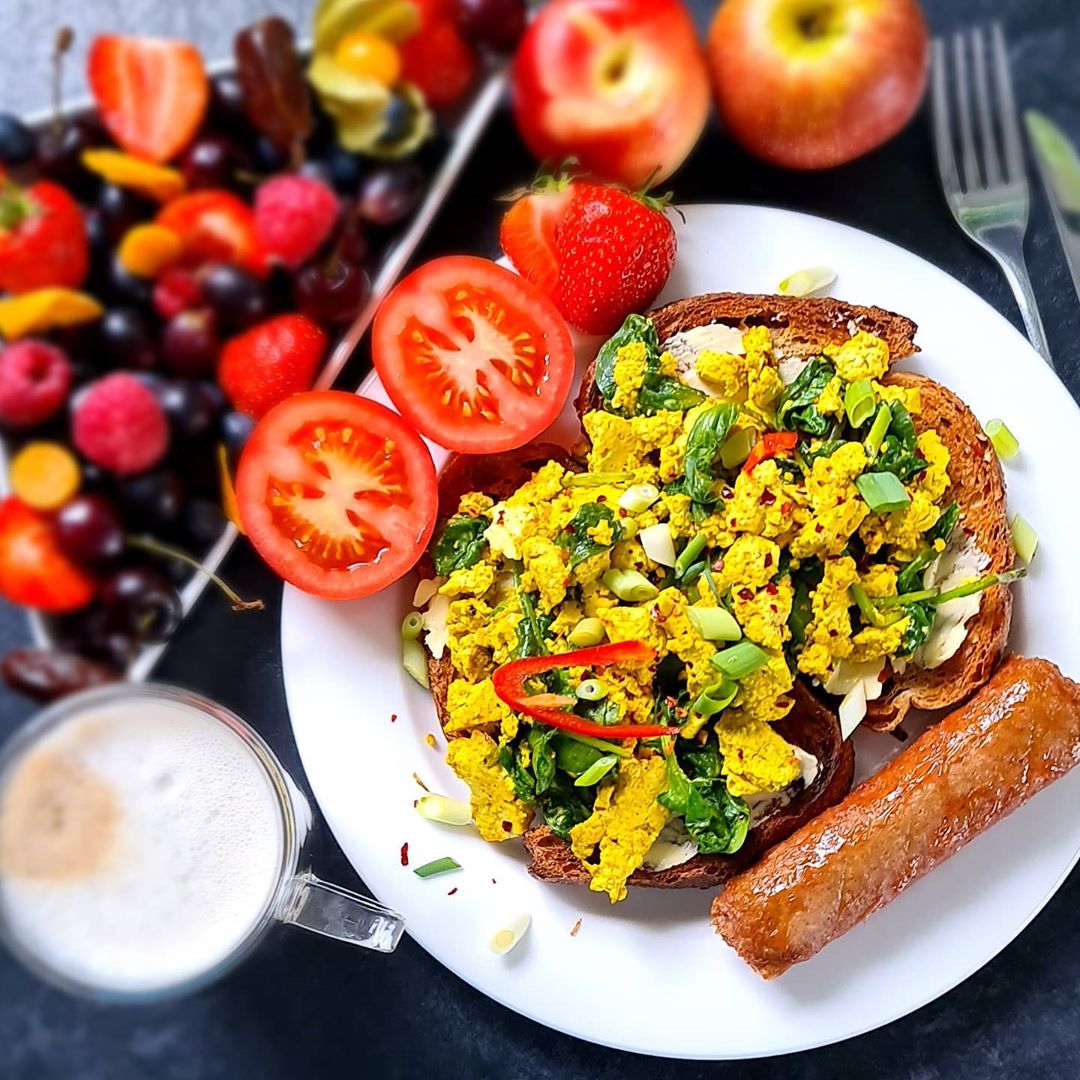 Vegan Tofu Scramble with Spinach