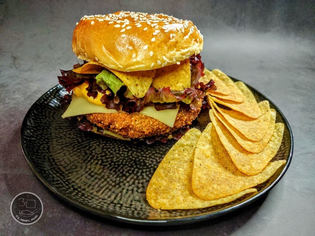 Nacho Cheese Chick'n Burger