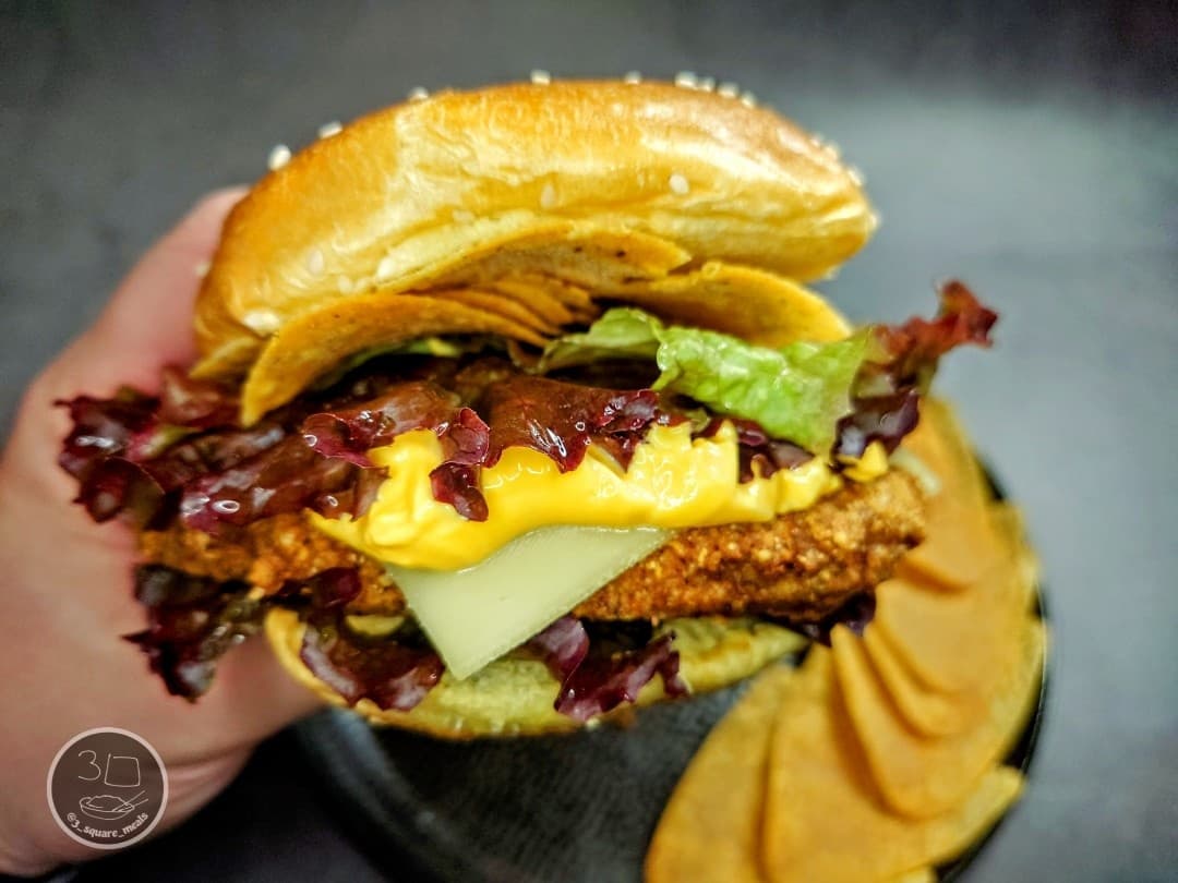 Nacho Cheese Chick'n Burger