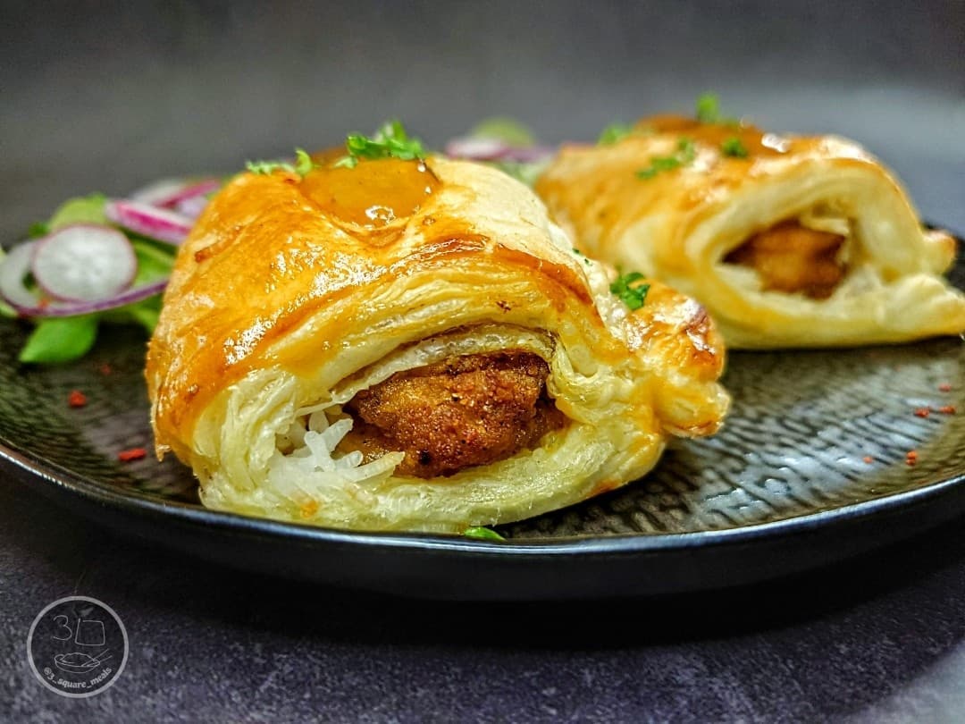 Vegetarian Katsu Rolls with Puff Pastry