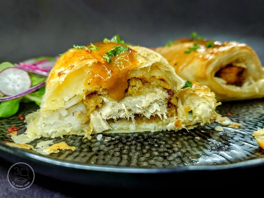 Vegetarian Katsu Rolls with Puff Pastry