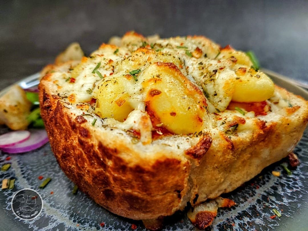 Gnocchi Stuffed Tiger Bread Boat